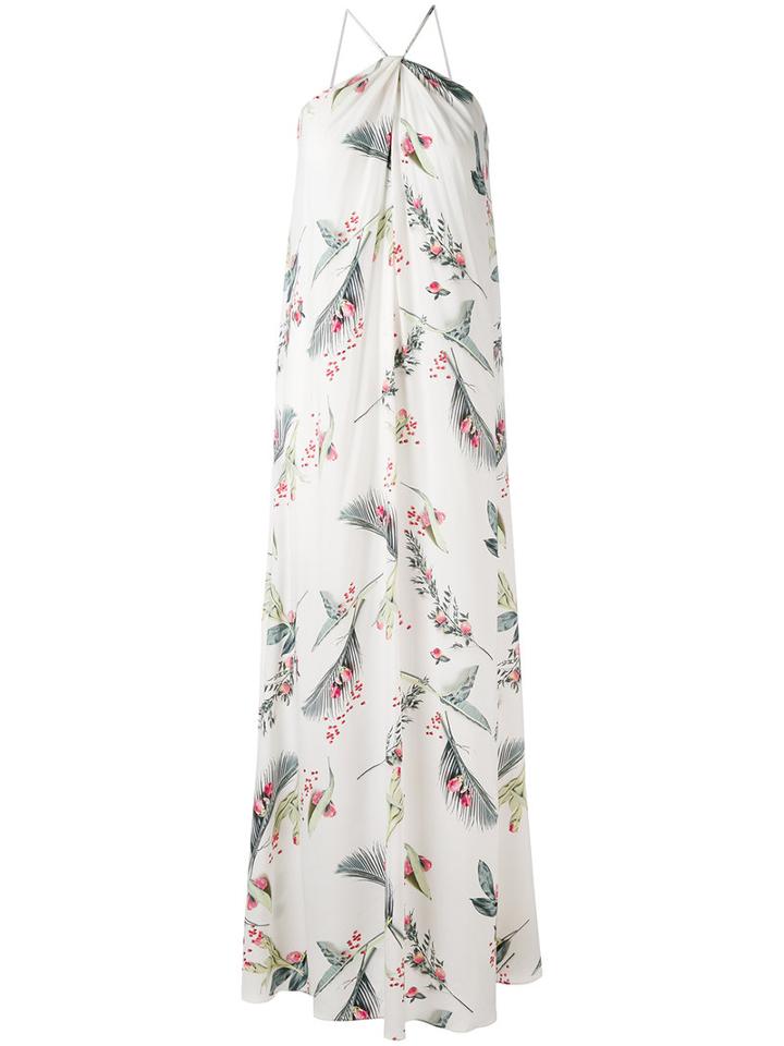 Cacharel - Tropical Print Maxi Dress - Women - Silk/spandex/elastane - 36, White, Silk/spandex/elastane