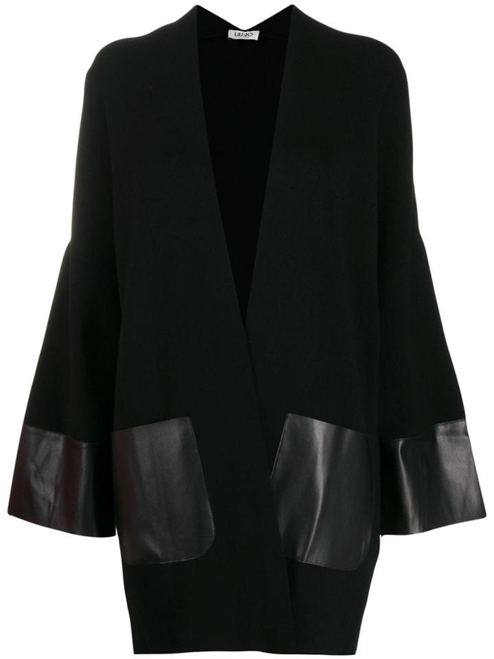 Liu Jo Oversized Contrast Panel Cardigan - Black