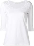 Ermanno Scervino Embellished Blouse, Women's, Size: 46, White, Cotton/spandex/elastane/crystal