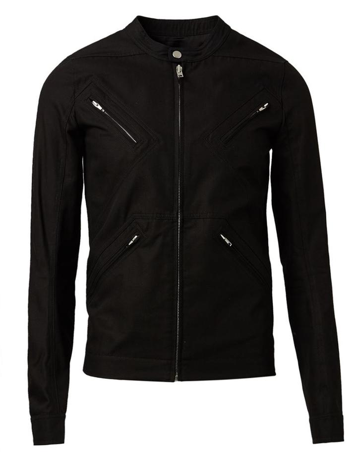 Rick Owens Band Collar Jacket, Men's, Size: 50, Black, Cupro/viscose/cotton