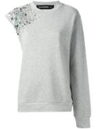 Filles A Papa - Embellished Asymmetric Sweatshirt - Women - Cotton - 2, Grey, Cotton