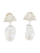 Meadowlark Freshwater Pearl Large Earrings - Metallic
