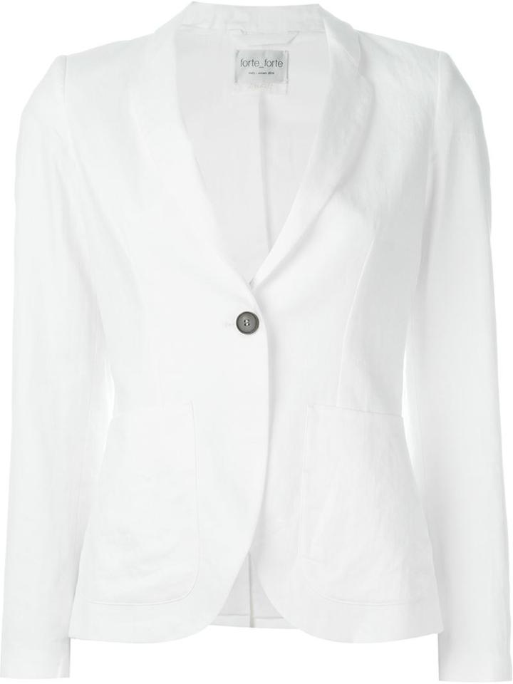 Forte Forte Single Button Blazer, Women's, Size: Ii, White, Linen/flax/cotton