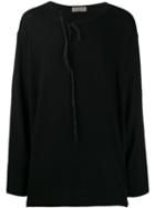 Yohji Yamamoto Distressed Collar Jumper - Black