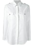 Pierre Balmain Epaulette Detail Plain Shirt, Women's, Size: 40, White, Cotton