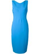 Antonio Berardi - Zip Back Midi Dress - Women - Silk/spandex/elastane/rayon - 42, Blue, Silk/spandex/elastane/rayon