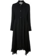 Uma Wang Fringed Coat, Women's, Size: Small, Black, Cotton/linen/flax/virgin Wool