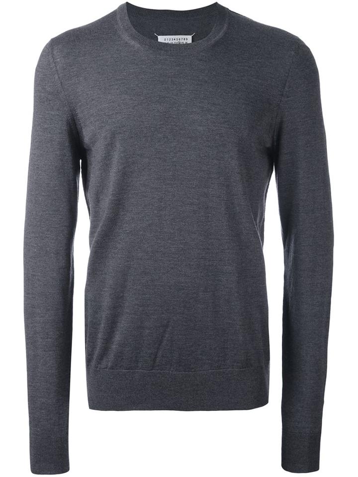 Maison Margiela Crew Neck Jumper, Men's, Size: Xxl, Grey, Wool