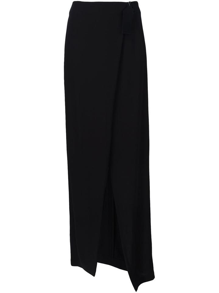 Ann Demeulemeester Front Slit Skirt, Women's, Size: 38, Black, Rayon/wool