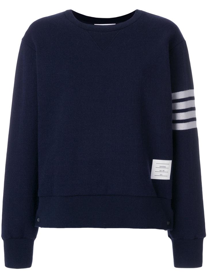 Thom Browne Double-faced Cashmere Crewneck Sweatshirt - Blue