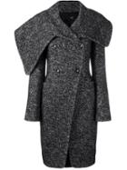 Just Cavalli Structured Double Breasted Coat, Women's, Size: 38, Black, Cotton/polyamide/polyester/alpaca