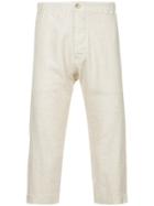 A New Cross Stitch Detail Cropped Trousers - Nude & Neutrals