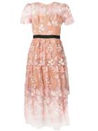 Self-portrait Flower Sequin Embroidered Dress - Pink