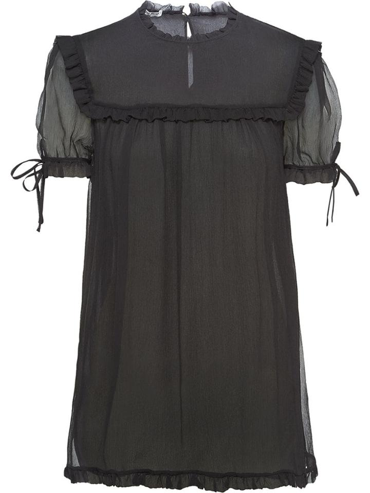 Miu Miu Ruffle Trim Blouse - Black