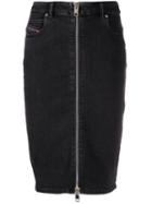 Diesel Front Zip Pencil Skirt - Black