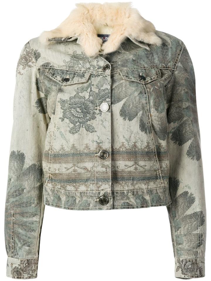 Jean Paul Gaultier Vintage Floral Print Denim Jacket - Grey