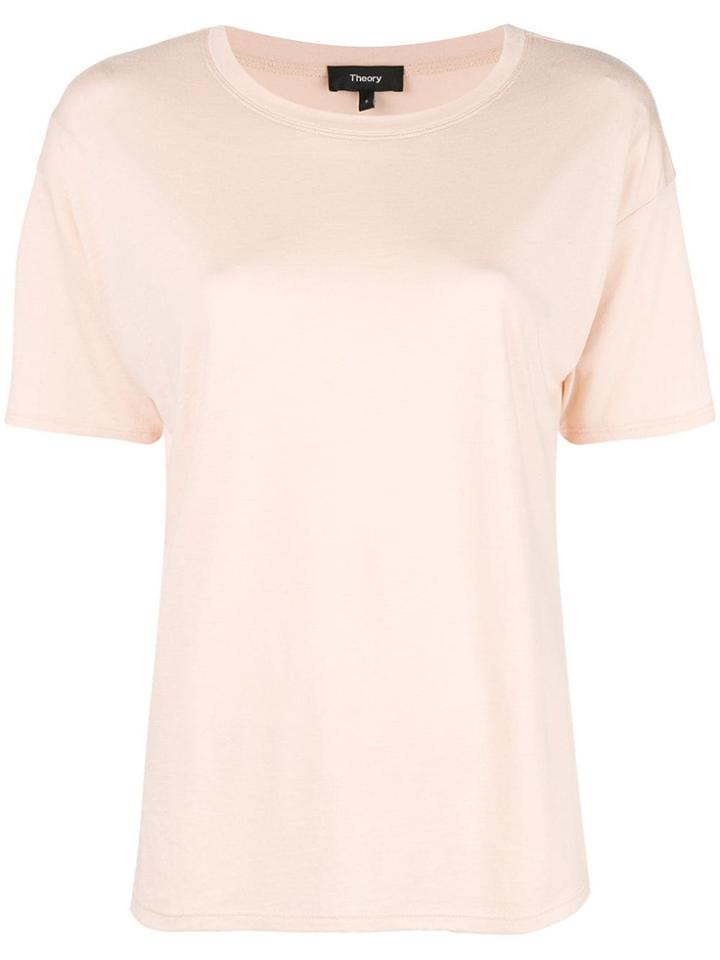 Theory Silk Panel T-shirt - Pink & Purple