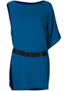 Hermès Vintage Asymmetric Belted Dress - Blue