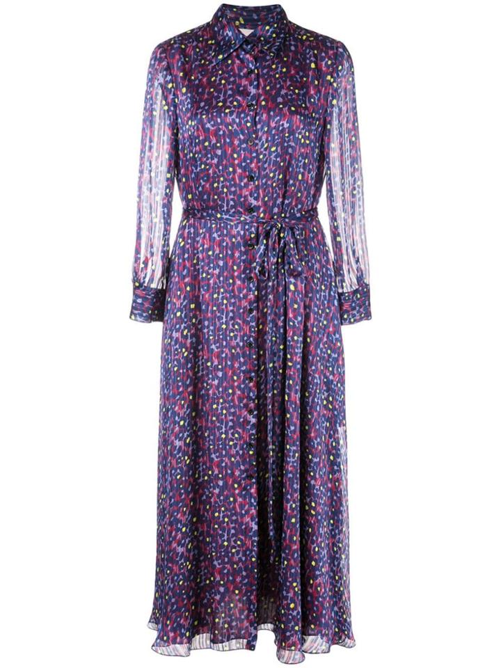 Carolina Herrera Floral Print Shirt Dress - Purple