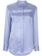 T By Alexander Wang Striped Long Sleeved Shirt - Blue