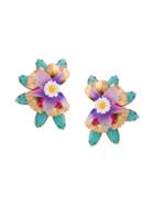 Elizabeth Cole Flower Earrings - Metallic