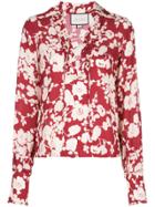 Alexis Poppy Print Blouse - Red
