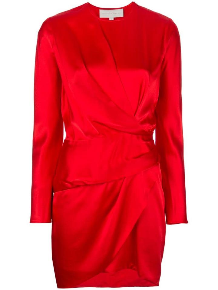Michelle Mason Origami Mini Dress - Red