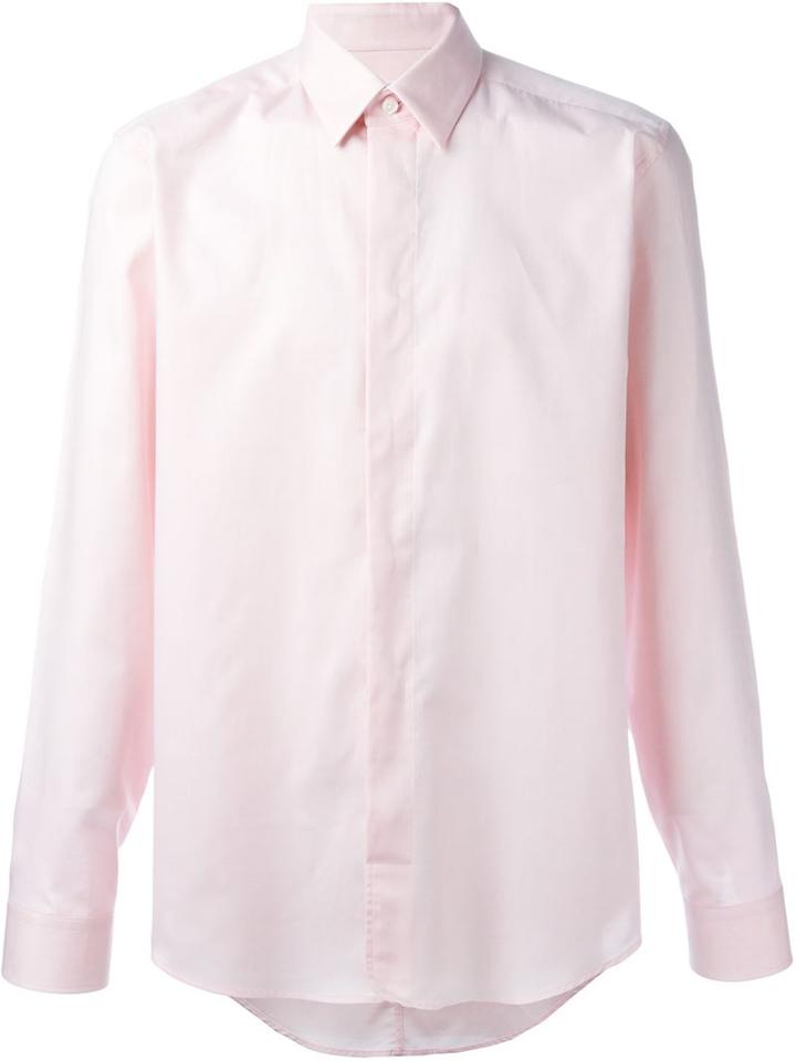 Marc Jacobs Concealed Button Fastening Shirt, Men's, Size: 48, Pink/purple, Cotton
