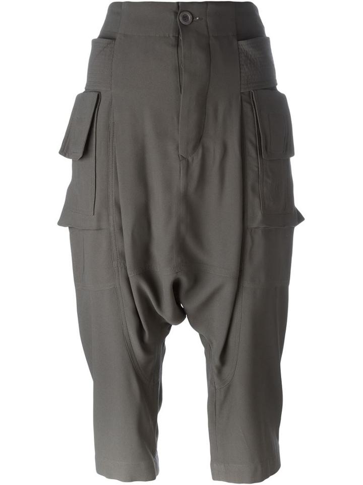Rick Owens Drop-crotch Cropped Trousers, Women's, Size: 42, Grey, Viscose/acetate
