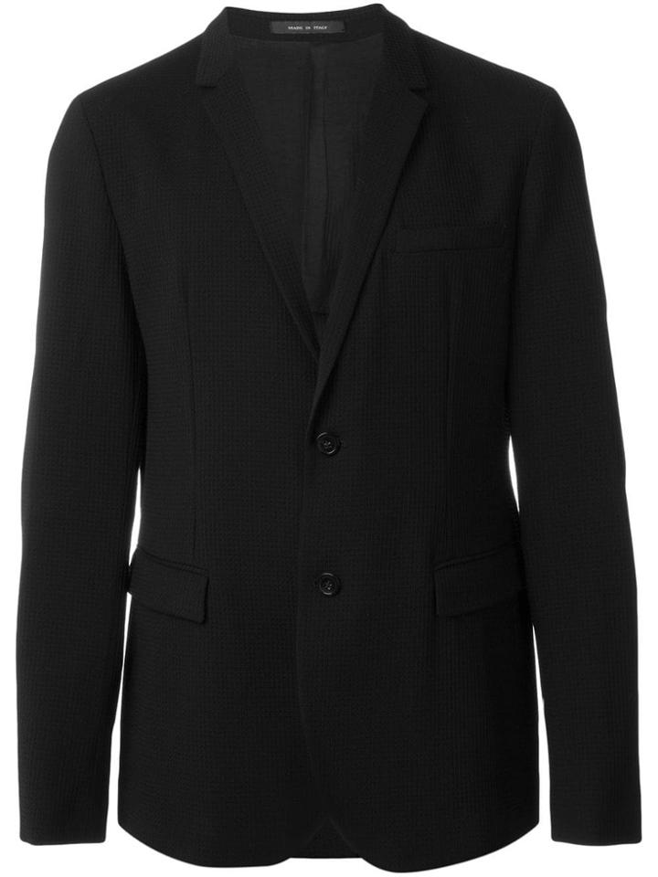 Emporio Armani Two-button Textured Blazer - Black