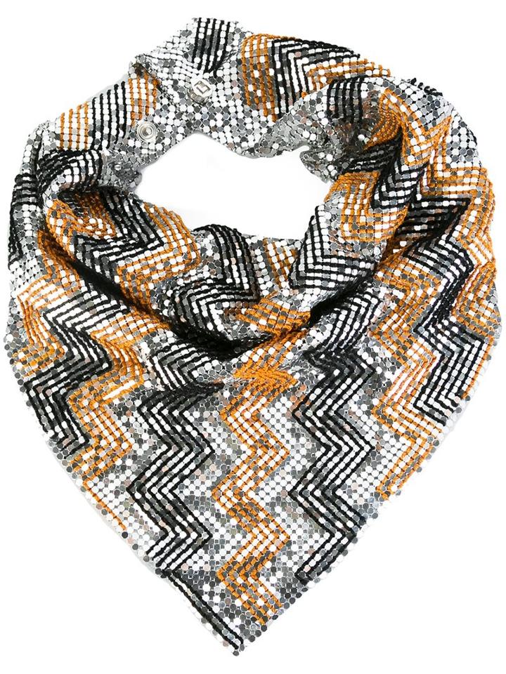 Paco Rabanne Chainmail Scarf, Women's, Black, Cotton/metal