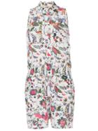 Tory Burch - Floral Print Playsuit - Women - Silk - Xs, Silk