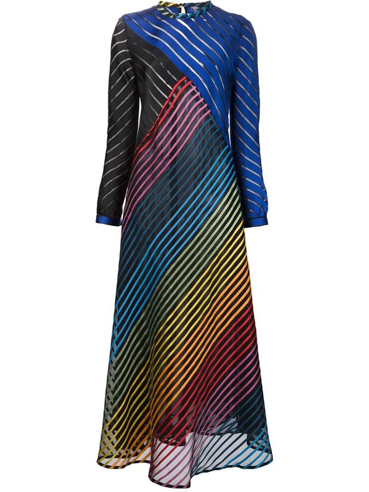 Mary Katrantzou Sheer Striped Dress
