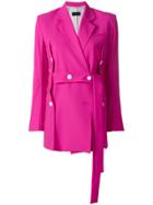 Eudon Choi Double Breasted Button Trim Jacket - Pink & Purple