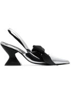 Marques'almeida Oversized Bow Metallic 75 Leather Pumps