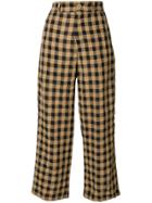 Aspesi Cropped Checkered Trousers - Brown