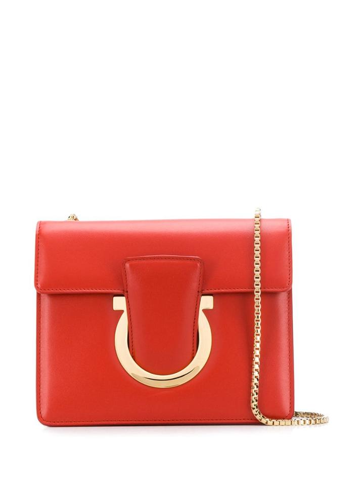Salvatore Ferragamo Gancini Flap Bag - Orange