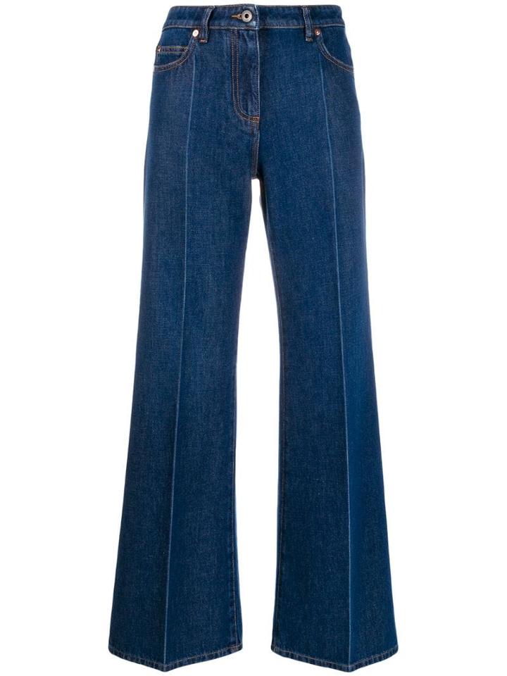 Valentino Vlogo Wide-leg Jeans - Blue