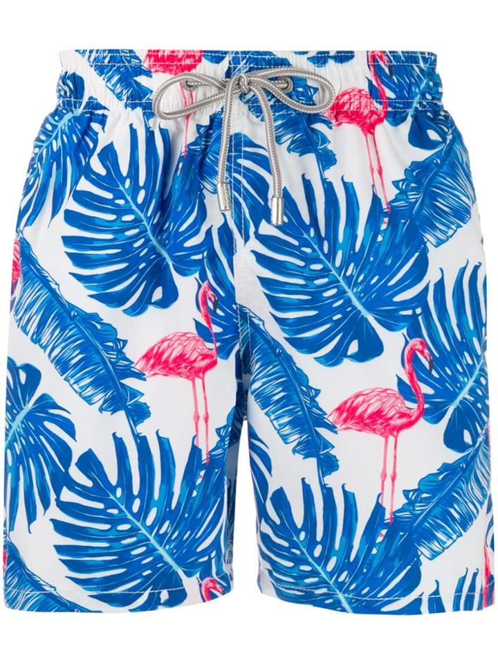 Mc2 Saint Barth Palm Print Swim Shorts - Blue