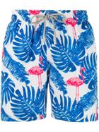 Mc2 Saint Barth Palm Print Swim Shorts - Blue