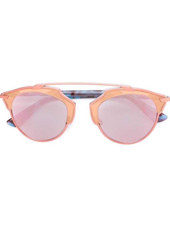 Dior Eyewear Round Frame Sunglasses, Women's, Pink/purple, Acetate/metal Other