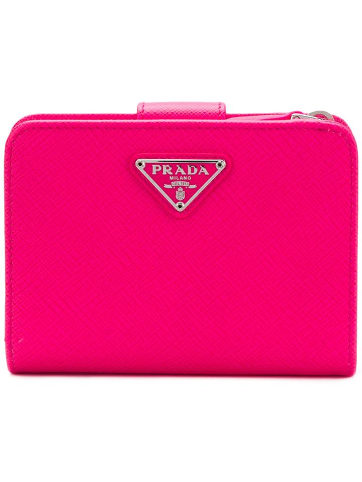 Prada Small Zip Around Wallet - Pink & Purple