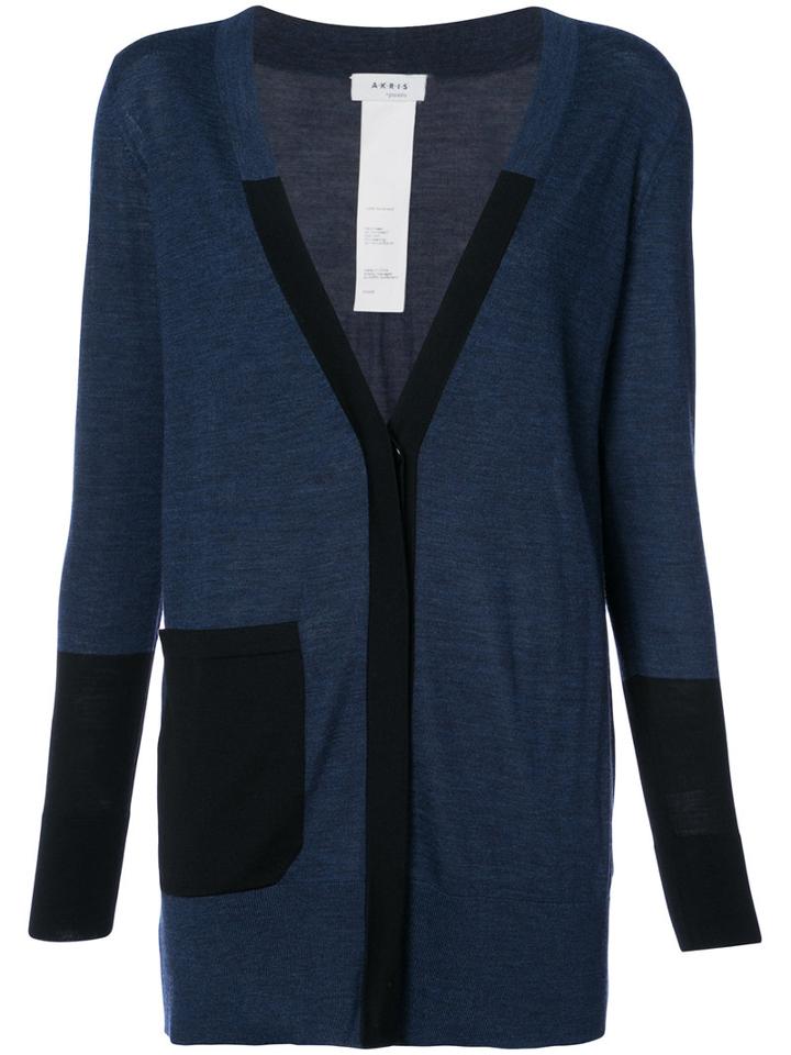 Akris Punto - Tonal Elongated Cardigan - Women - Wool - 12, Blue, Wool