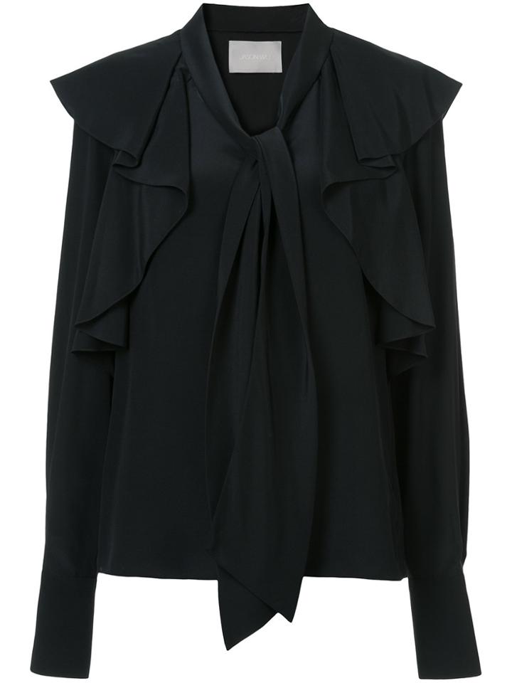 Jason Wu Bow Tie Ruffle Blouse - Black