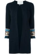 Giada Benincasa Embellished Sleeve Jacket, Women's, Size: Large, Blue, Polyamide/cotton/acrylic/viscose