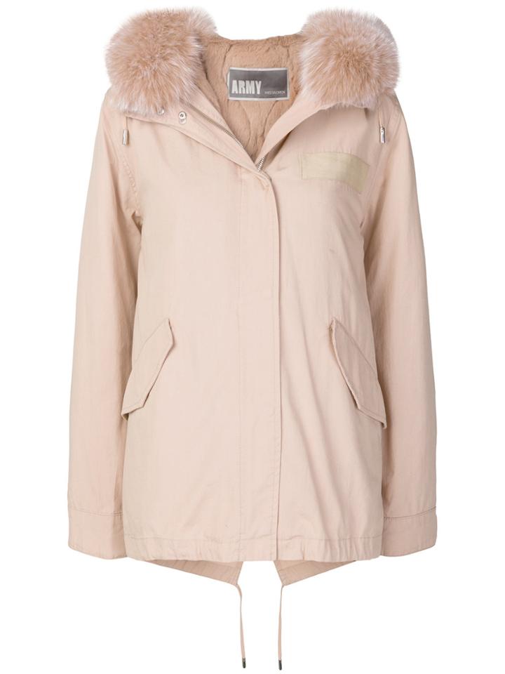 Yves Salomon Army Trimmed Hood Parka - Nude & Neutrals