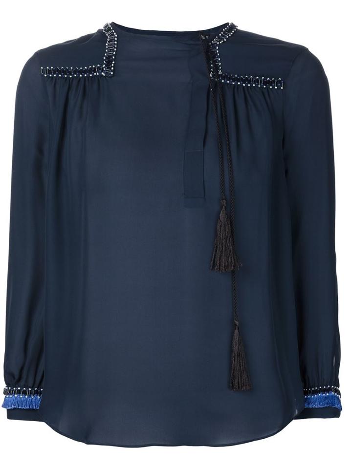 Derek Lam 10 Crosby Tassel Detail Blouse