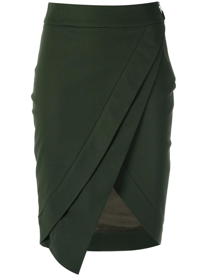 Giuliana Romanno Asymmetric Skirt, Women's, Size: 42, Green, Cotton/elastodiene