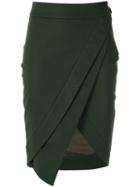Giuliana Romanno Asymmetric Skirt, Women's, Size: 42, Green, Cotton/elastodiene