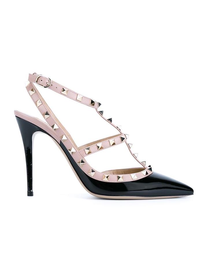 Valentino Rockstud Pumps, Women's, Size: 35, Black, Leather/goat Skin